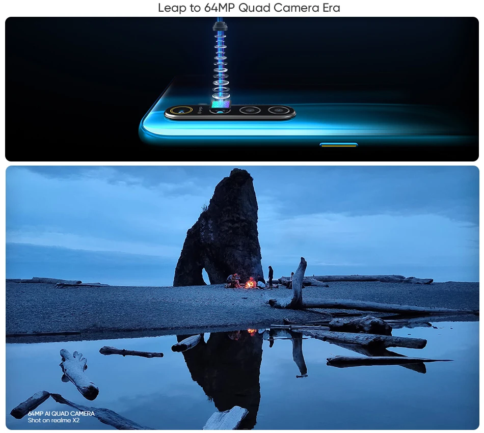 Глобальная версия CN версия realme X2 X 2 Мобильный телефон Snapdragon 730G 64MP Quad камера 6,4 ''телефон nfc VOOC 30W FastCharger