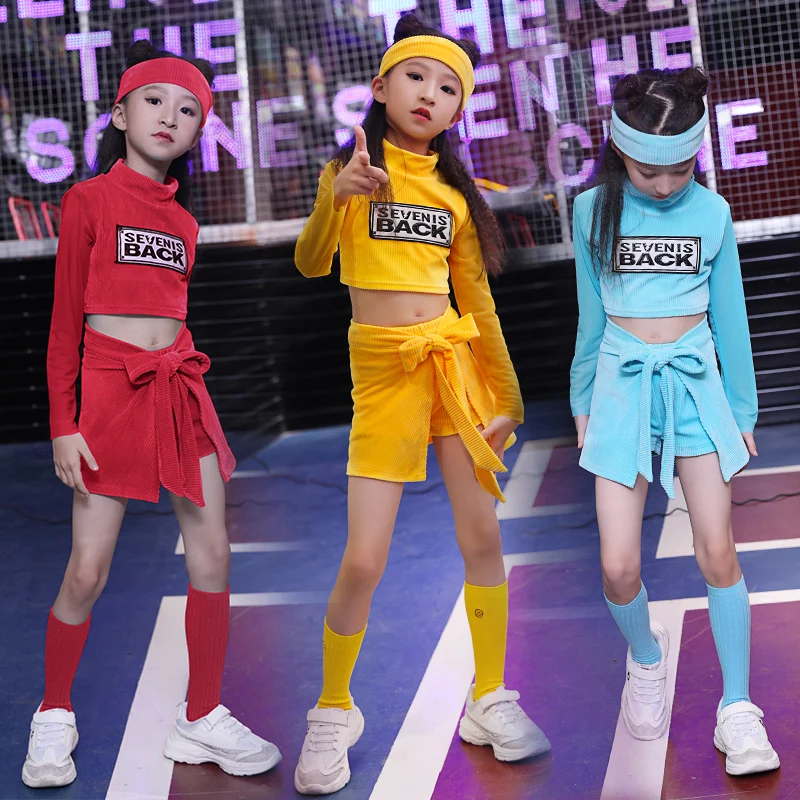 

Children Performance Clothes Hip-hop Set Girl Jazz Dance Costume Catwalk Cool Rave Outfits