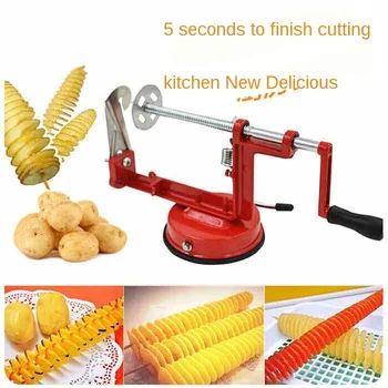 

Stainless Steel Manual Rotary Potato Tower Machine Potato Tornado Slicer Cyclone Potato Chips Machine Spiral String Cutting Tool