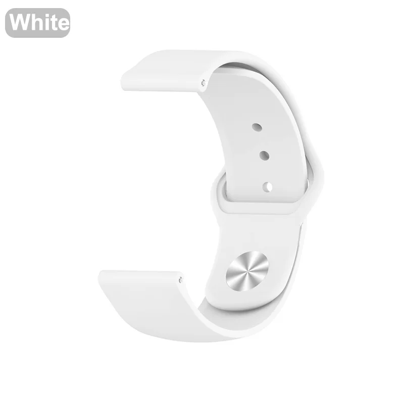 Силиконовый ремешок для Huami Amazfit Bip Pace GTS GTR Stratos Ремешок Универсальный браслет на запястье спортивный силиконовый ремешок для смарт-часов - Цвет: White