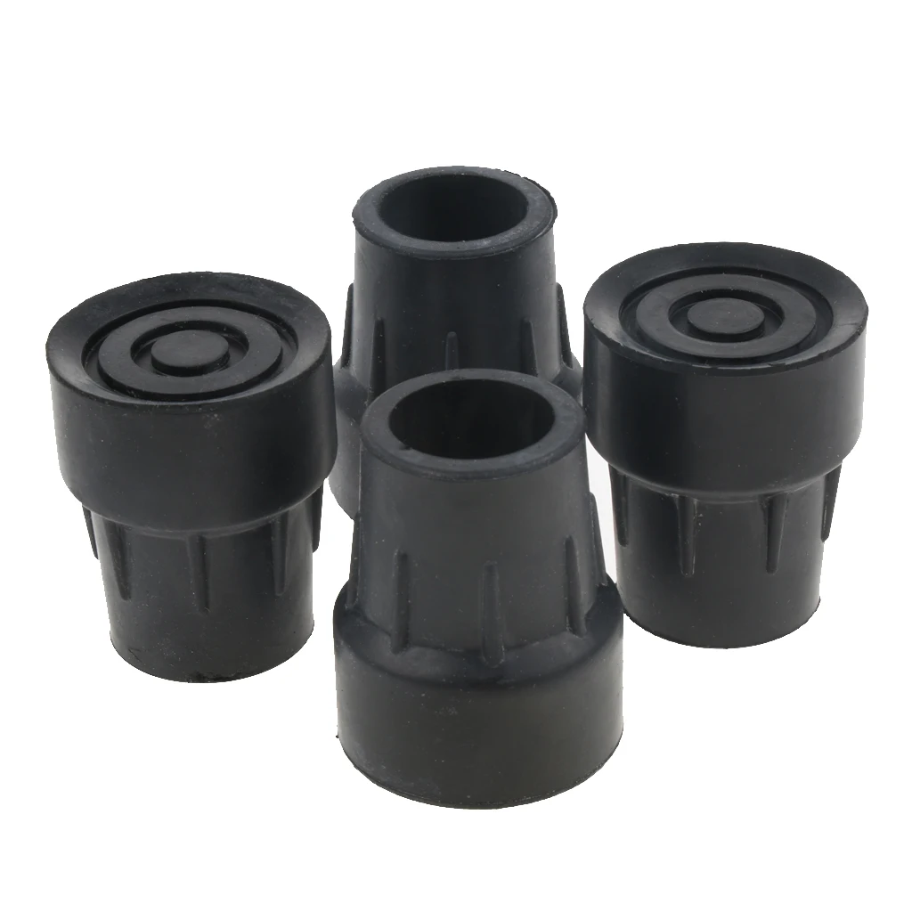 Ourdoor Sports Rubber Hiking Trekking Pole Cane Replacement Caps Tips End for 25mm Stick 4x