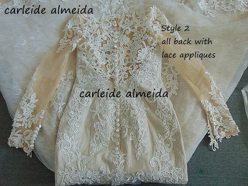 Vestido de noiva, v-образный вырез, Русалка, кружевное свадебное платье, длинный рукав, платье невесты со шлейфом,, Trouwjurk