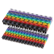 150 Pcs/lot Cable Markers Colourful C-Type Marker Number Tag Label For 2-3mm Wire