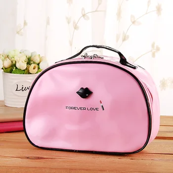 

Patent Leather Large Shell Cosmetic Bag Women's Waterproof Clutch Bag Wash Handbag Storage Bag with Mirror Socket