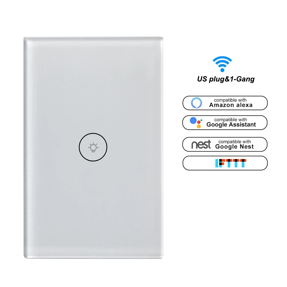 Tuya Smart Life WiFi переключатель сенсорный прерыватель настенный светильник переключатель 10A ЕС США работа с Amazon Alexa Google Home Голосовое управление