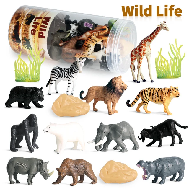 Zoo Animaux Jeux Jouets pour enfants, 12Pcs Animaux Figurine Jouet