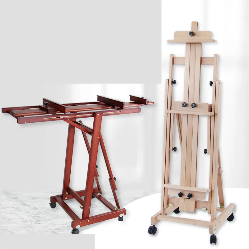 MEEDEN Extra Large H-Frame Heavy Duty Easel Walnut Color