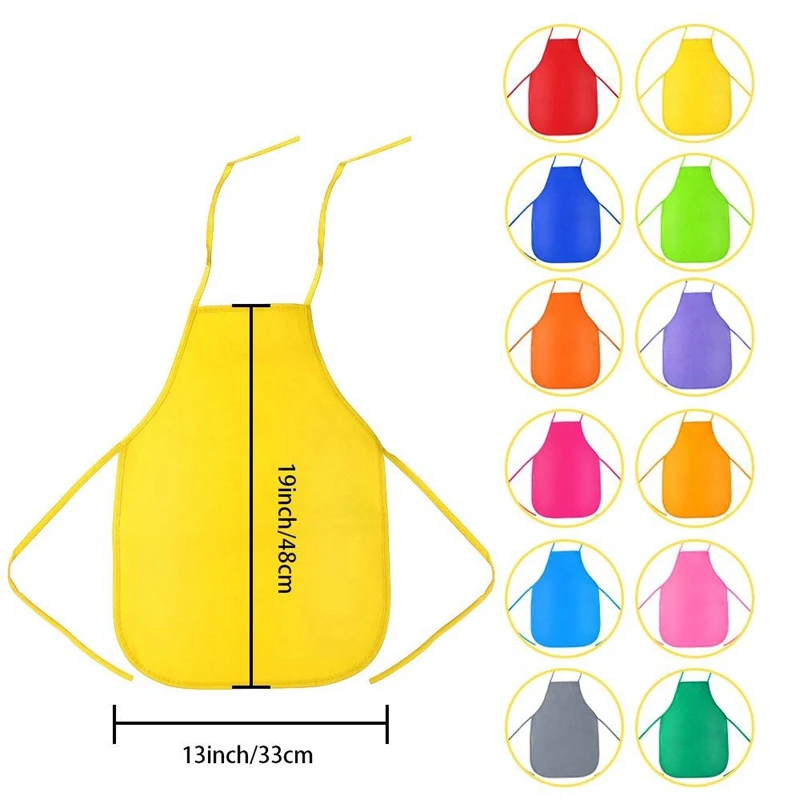 24 Pieces Children'S Artists Fabric Aprons For Kitchen, Classroom, Community Event, Crafts And Art Painting Activity