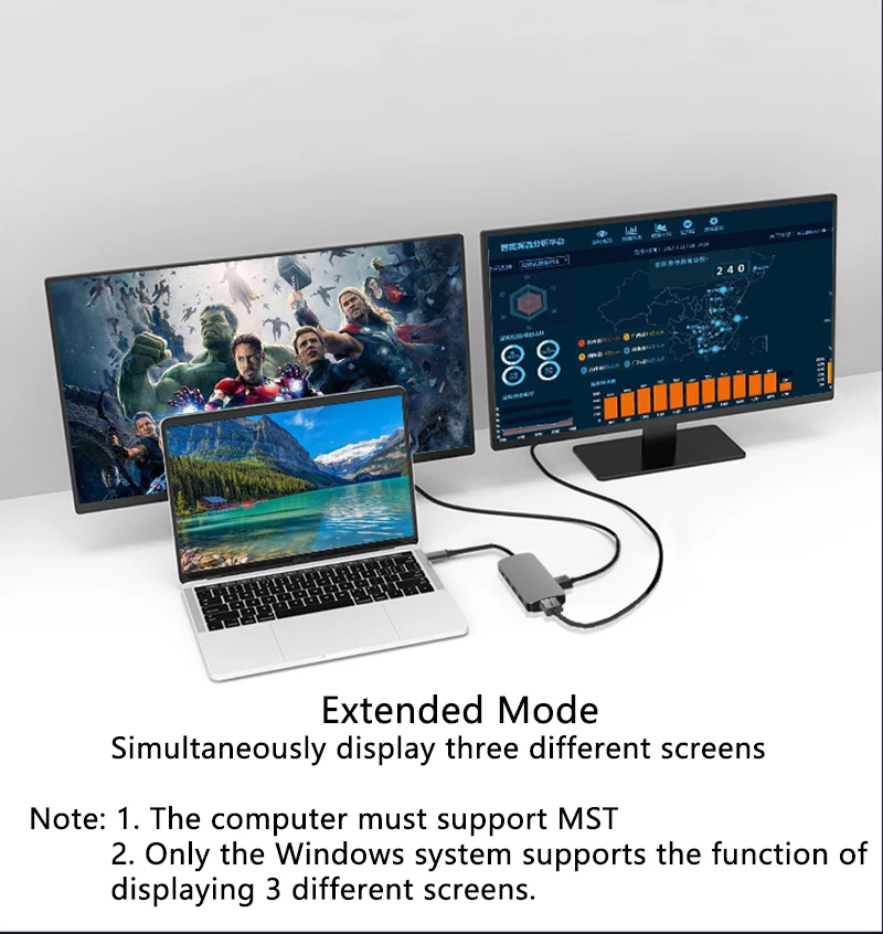 Док станция MST USB C для ноутбука 3 0 HDMI PD SD TF концентратор Macbook Pro HP DELL Surface Lenovo Samsung док