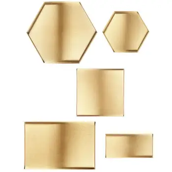 

Nordic Geometric Gold Tray Multipurpose Metal Storage Tray for Desktop Makeup Organizer Home Party Decoration Stainless Steel
