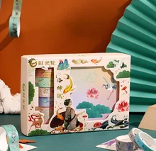 

Vintage Chinese Flower Bird Butterfly Dancer Mystery Story Fashion Stickers+ Washi Tapes Set