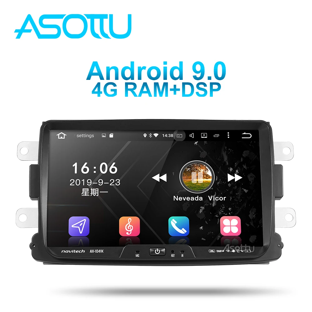 Asottu DA601 android 9.0 PX6 car dvd for Dacia/Sandero/Duster/Renault/Captur/Lada/Xray 2/ Logan navigation car gps player