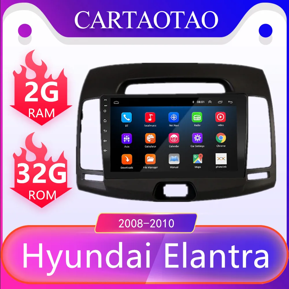 2 Din 9 дюймов для hyundai Elantra 2.5D HD 2008-2010 автомобильный Радио Мультимедиа Видео плеер навигация gps Android 8,1 автомобильная навигация