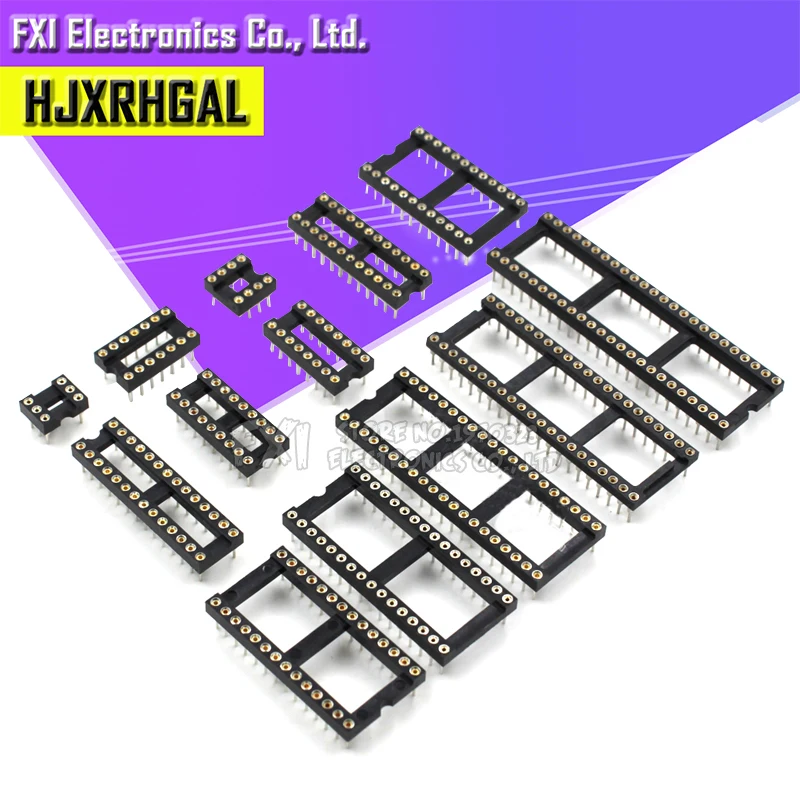 200PCS Round Hole IC socket Connector DIP 6 8 14 16 18 20 24 28 40 pin Sockets DIP6 DIP8 DIP14 DIP16 DIP18 DIP20 DIP28 DIP40 pin