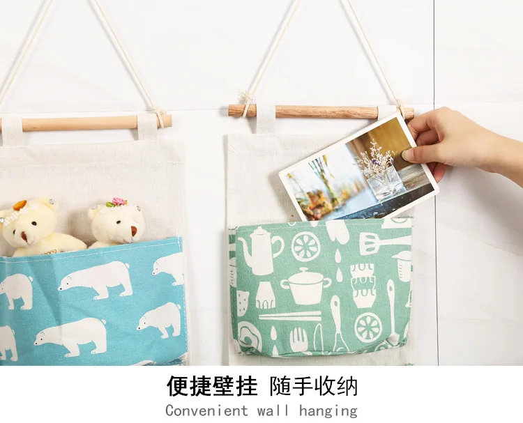 Многофункциональная домашняя подвесная сумка для хранения на кухне спальня животный узор три кармана висячая сумка дверь висячий мусор Zhiwu Dai