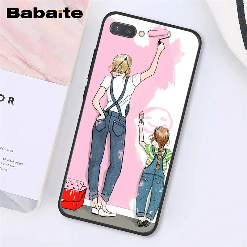 Babaite модные черные каштановые волосы для мамы, дочки, сына, папы, PhoneCase для huawei Honor 8X9 10 20 Lite 7A 8A 5A 7C 10i View 20 - Цвет: A7