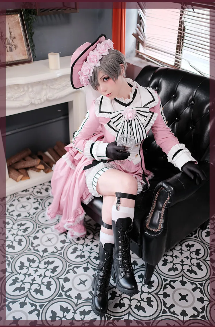 Аниме Черный дворецкий костюм для косплея Ciel Phantomhive Robin платье лолиты на Хэллоуин B