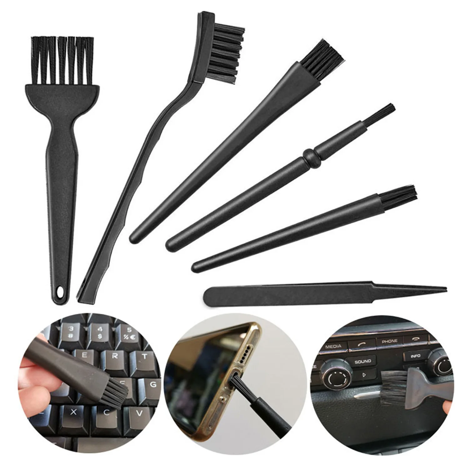 6PCS Professional Laptop Keyboard Cleaning Kit Small Portable Anti Static Computer Phone Air Dust Brushes Cleaner Accessories
