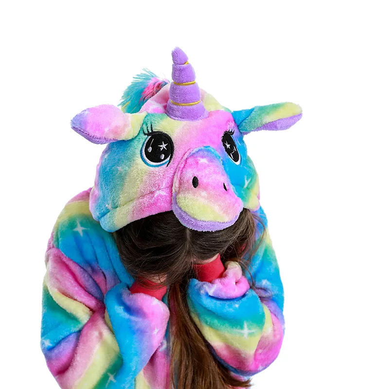 JYBIENBB Kigurumi Onesie Kids Unicorn Pajamas For Children Animal Cartoon Sleepers Baby Costume Winter Boy Girl Licorne Jumspuit