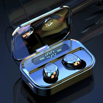 

V09 Bluetooth5.0 Earphone TWS Earbud Mini Charging Case Touch Deep Bass Stereo Sound with Mic IPX7 Wireless gaming headphone