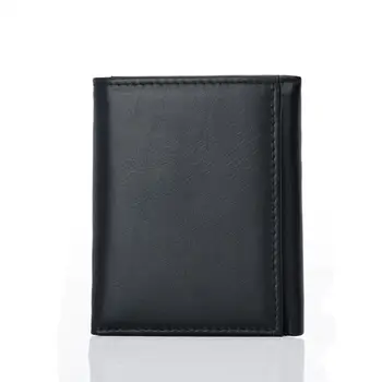 

Leather RFID Blocking Wallet Men Trifold 14 Card Slots Holders Card Business eather Men's Male Bags ID Money Purse K3J5