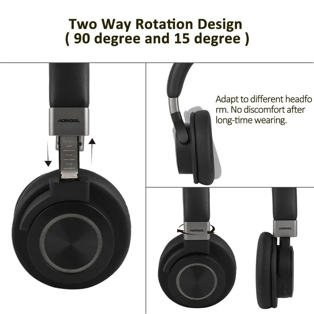 Foldable Bluetooth Headset Bluetooth 4 1 CVC 6 0 Dual 40mm Large Aperture Wired and Wireless Bluetooth Headphones with MIC