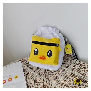 

Cute duck canvas bag female 2020 new small fresh bucket bag student wild shoulder messenger bag tide woman Crossbody Bag