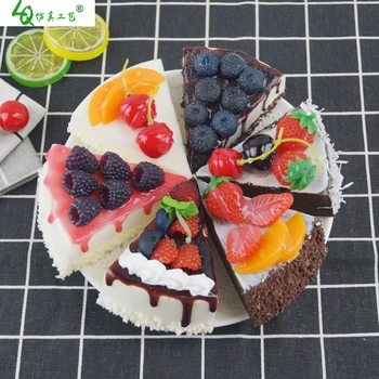 

6pcs Simulation Cake Artificial food home decoration window display PU lifelike cake fruit cake bread for bakery teaching aids