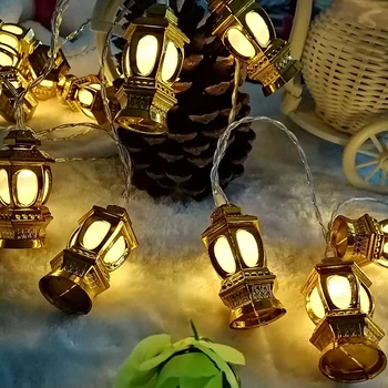 Thrisdar 10/20 Led Gouden Paleis Lantaarn Fairy Light Garland AC220V Kerst Fairy String Light Voor Holiday Party Ramadan