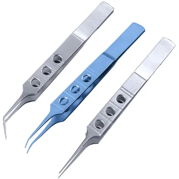 

1pcs 11cm Titanium Alloy Round Handle Eyelid Tweezers Platform Double Eyelid Tool Ophthalmic Instruments