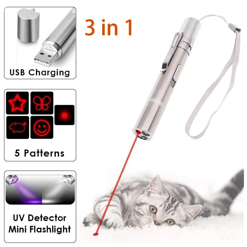 Funny Pet LED Laser Toy Cat Laser Toy Cat Pointer Light Pen Interactive Toy Pointer For Work Teaching Training Mini Flashlights