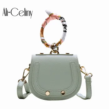 

Brand Original Design 2020 New Personality Women's Bag Scarf Ring Joker Saddle Bag Shoulder Slung Handbag