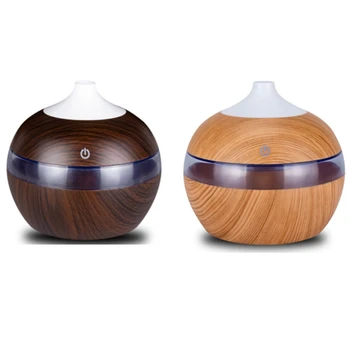 

300Ml Mini USB Air Humidifier Essential Oil Diffusers Wood Electric Humidifier with LED Night Light Mist Maker for Home