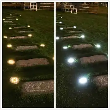 

4 Pcs LED Solar Powered In Ground Lights Outdoor Garden Courtyard Landscape Lamp Street Lantern Intelligent Light Control IP65