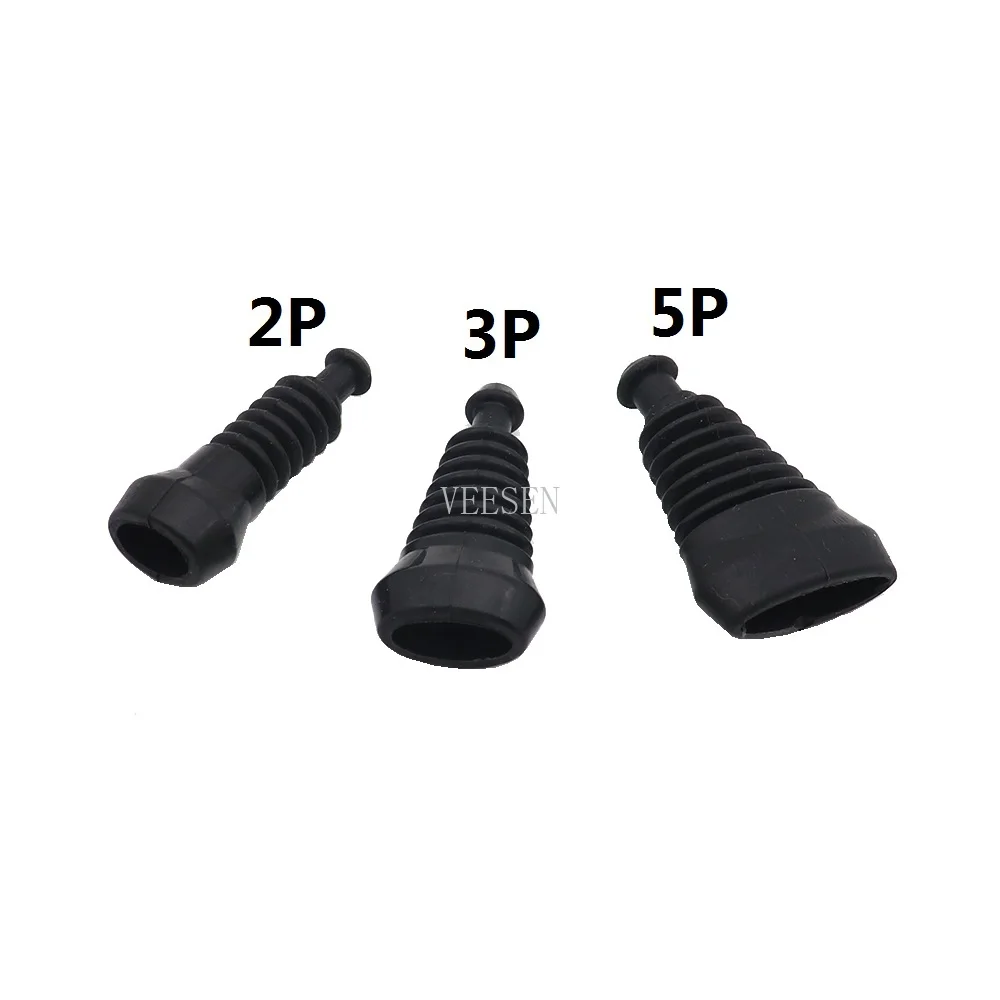 5Set Di 2Pin 3Pin 5Pin Impermeabile Superseal Connettore Nero Stivale Di Gomma Della Copertura Della Protezione Per Tyco Amp 1.5 Connettori Della Seri