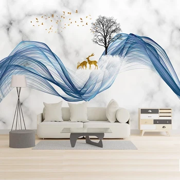 

Custom Modern Abstract Ink Lines Marble Pattern 3D Photo Mural Wallpaper Living Room Sofa TV Background Wall Art Home Decoration