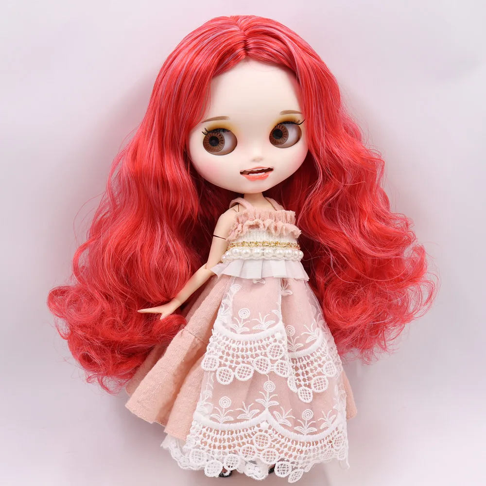Ледяной обнаженный Blyth Кукла № BL1063/1061 красный смешанные волосы резные губы открытый рот матовые индивидуальные лицо соединение тела 1/6 bjd