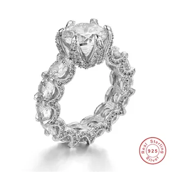 

Luxury 925 Sterling Silver Dragon claws Rings for Women CZ painting full 3ct Simulated Diamond Wedding Engagement Ring Jewelry