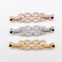 

18k Glod filled clear CZ micro pave clasp for jewelry mak for jewelry making 13x50mm