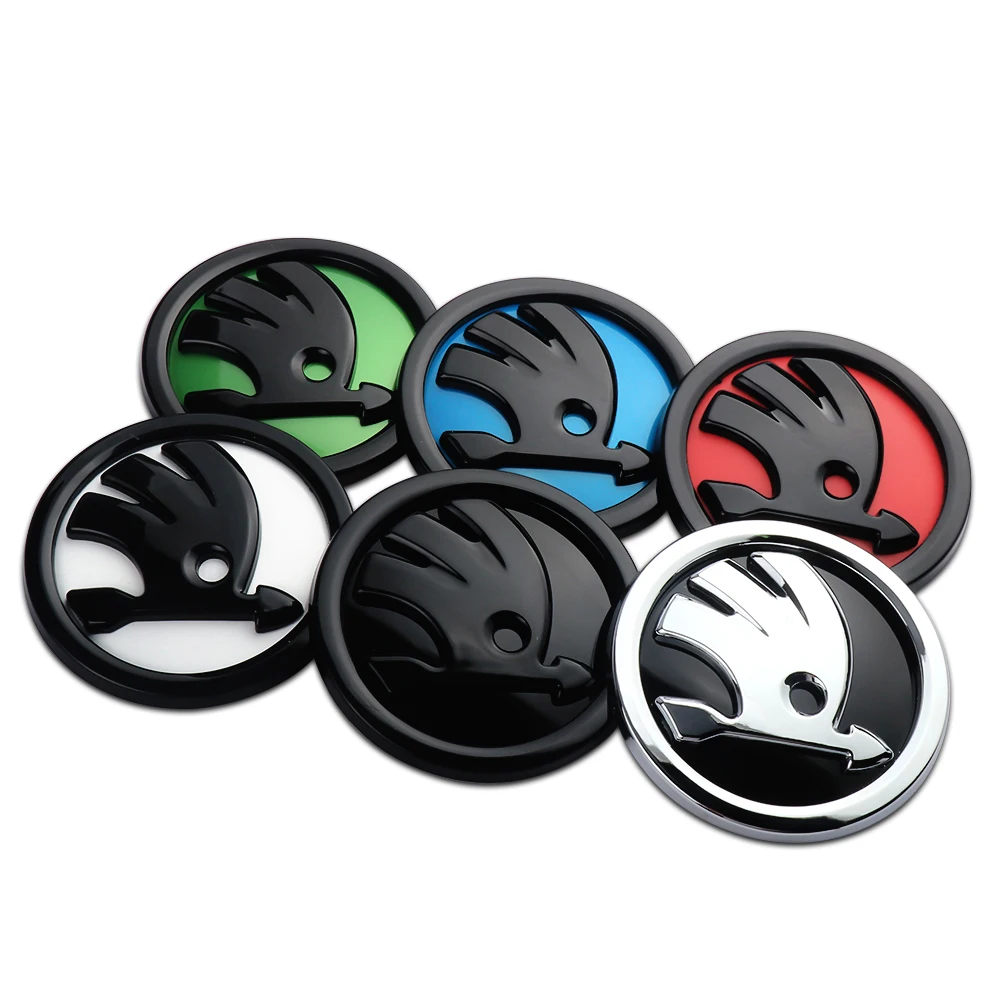 80/90mm Car Emblem ABS Front Hood Bonnet Rear Trunk Decor Sticker For Skoda Yeti Fabia Octavia 3 2 Kodiaq Karoq Rapid Yeti A5 A7