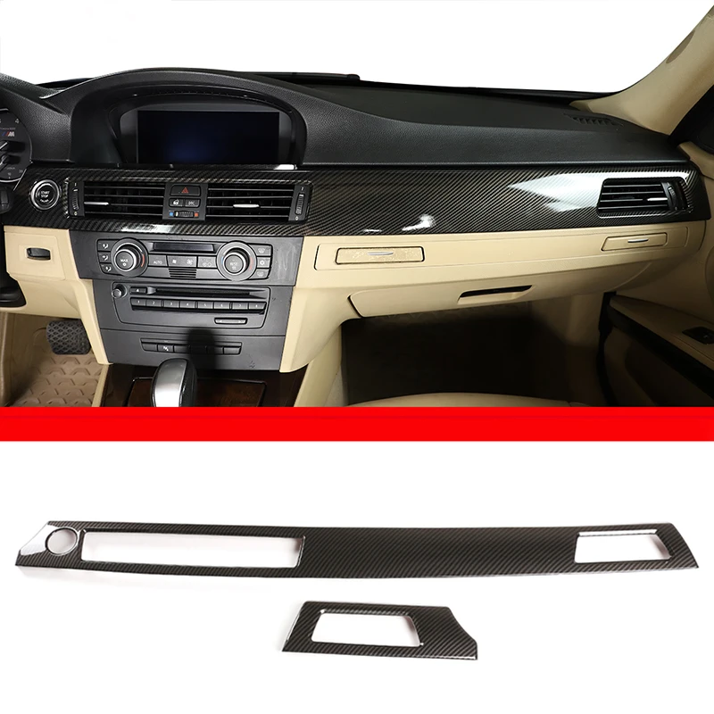자동차 내부 대시보드 패널 커버 트림 장식 스티커, ABS 탄소 섬유, BMW 3 시리즈 E90 2005-2012 용, 자동차 액세서리