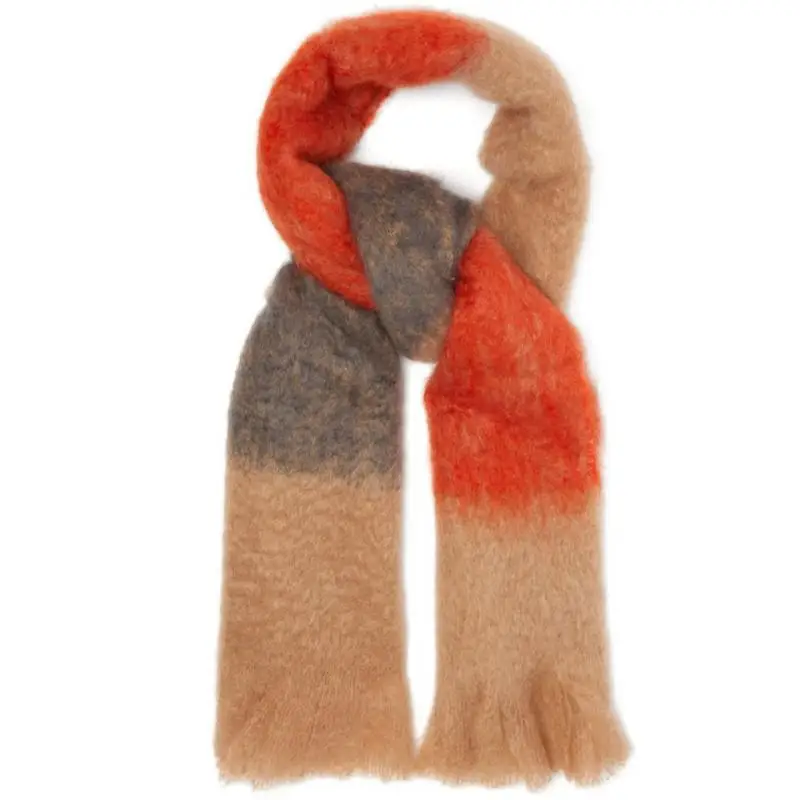 Luxury Brand Cashmere Scarf Women Winter Thicken Warm Long Large Pashmina Shawls Female Long Scarf Shawl Men Scarf 190cm Orange - Цвет: 2