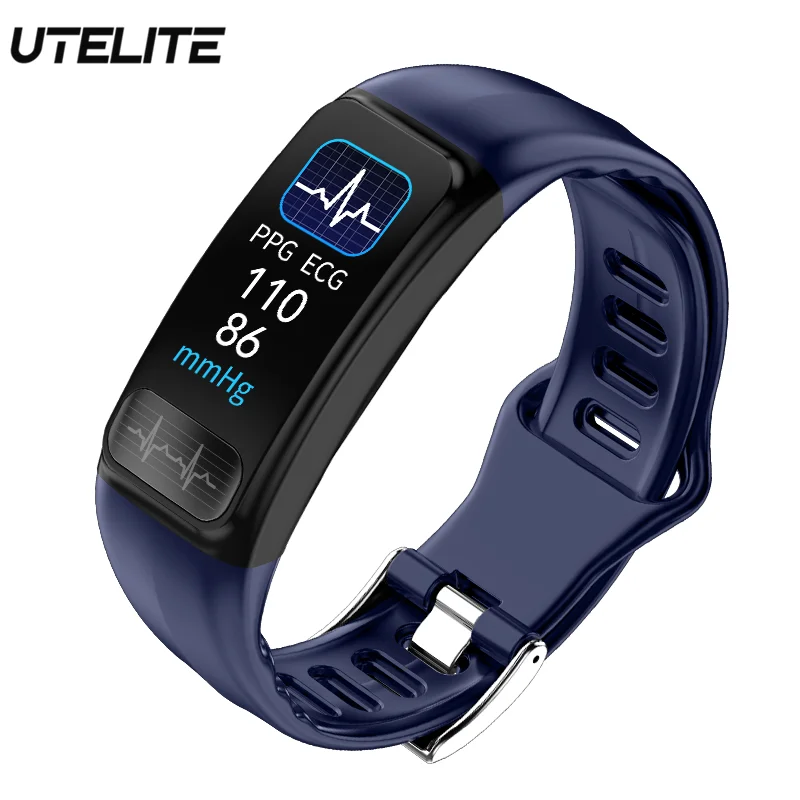 

UTELITE P12 Smart Bracelet ECG PPG Bluetooth Heart Rate Monitoring Wristband Message Call Reminder Sport Smart Watch for Phone