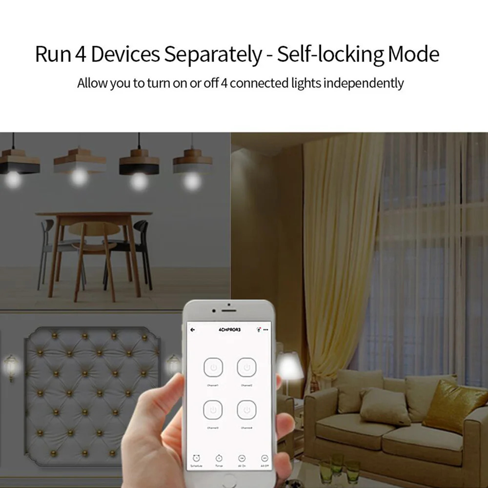 Интеллектуальный выключатель света Sonoff 4CH PRO R3 Wifi светильник переключатель 4CHR3 4