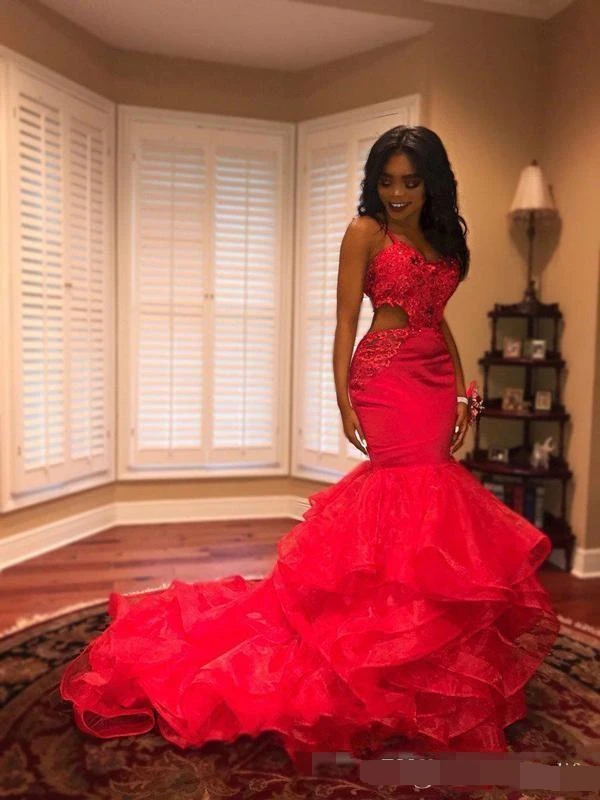 2019 красные африканские черные платья для выпускного вечера девушек vestidos de gala Cutaway
