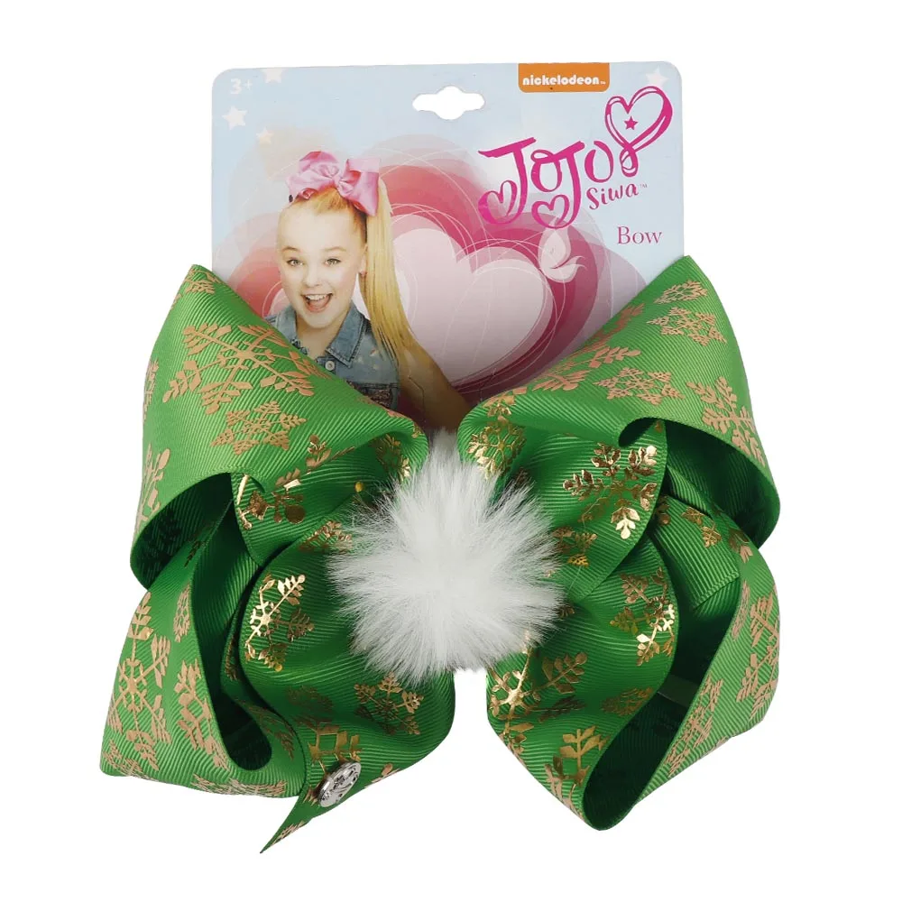CN " Jojo банты для девочек/Jojo Siwa большие рождественские Jojo банты для волос для девочек с зажимами бант ручной работы аксессуары для волос - Цвет: 18