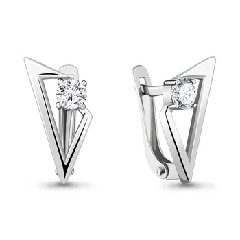 

AQUAMARINE earrings with cubic zirconia, silver 925