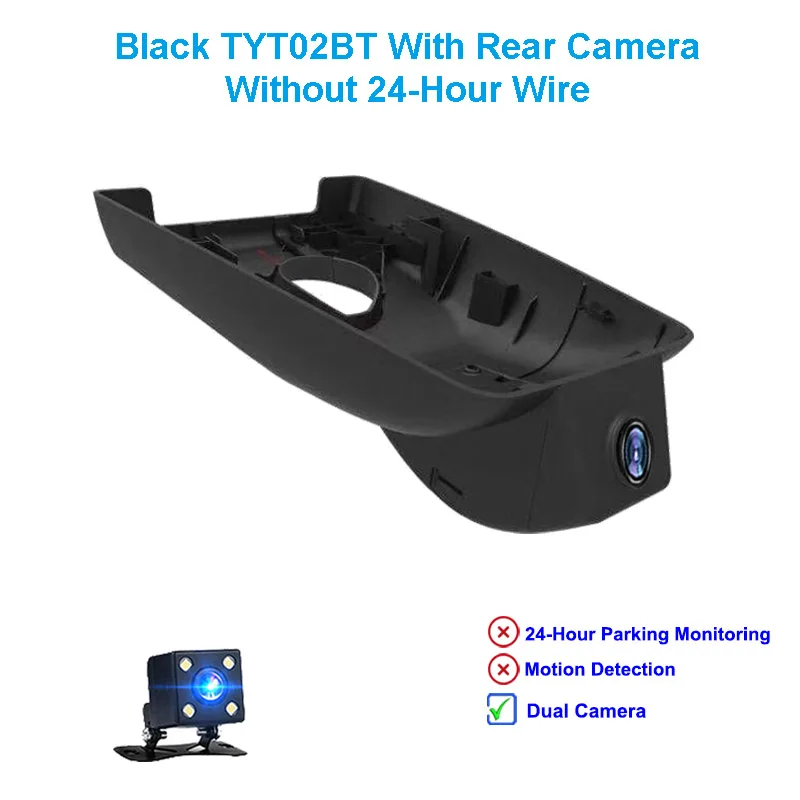 Jabriel 1080P Автомобильный видеорегистратор автомобиля Камера 24 часа видео рекордер двойной lensrear Камера для Toyota rav4 Camry Yaris Corolla Avensis t25 - Название цвета: Black Tow Camera