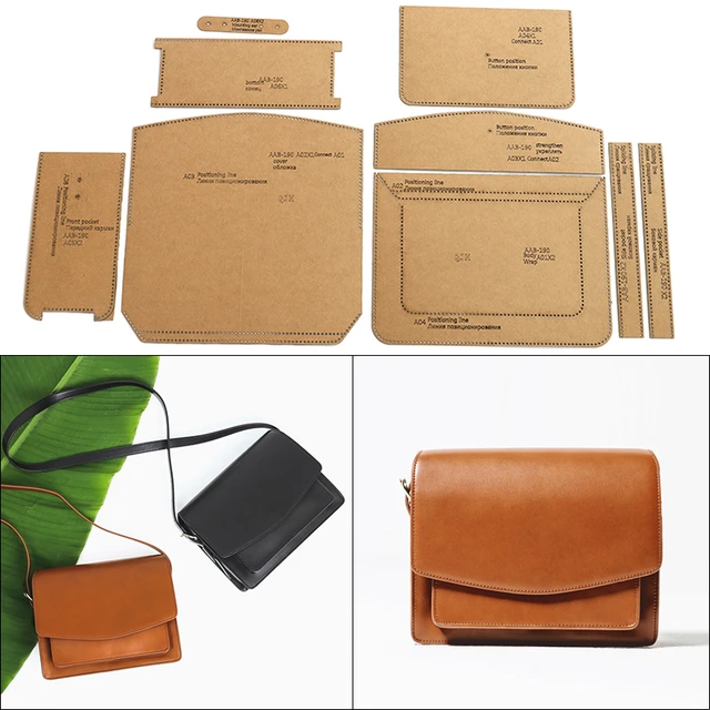 1Set Leather Craft Fashion Crossbody Bag Sewing Pattern Hard Kraft