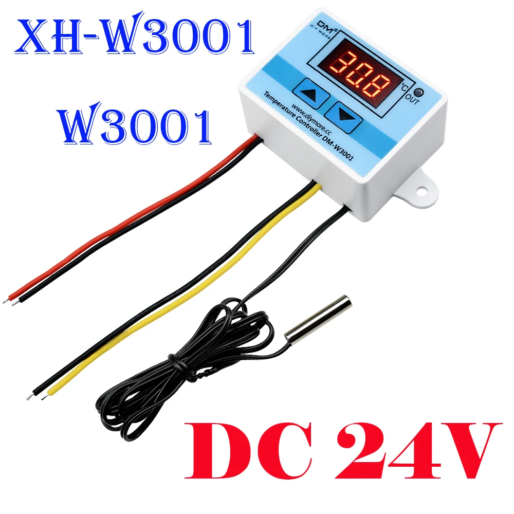 AC 110 V-220 V AC/DC 12V 24V Светодиодный Цифровой температурный контроллер Термостат Термометр датчик измеритель нагревательные охладительные инкубатор холодильник - Цвет: W3001 DC24V
